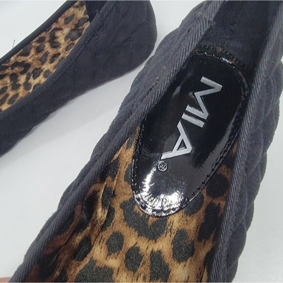 MIA Marjorie black quilted Ballet flat shoes size 8M Bow Closed toe C19564A - Picture 6 of 10